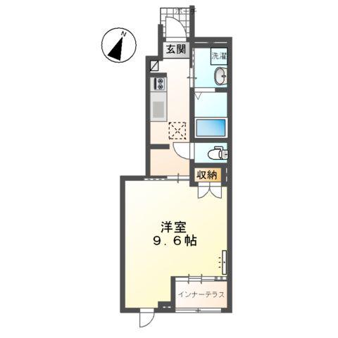 フロード・N(1K/1階)の間取り写真