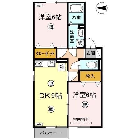 セジュール今村(2LDK/2階)の間取り写真