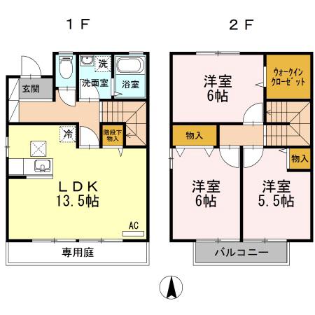 ’Ａ　ＬＡ　ＭＯＤＥ　Ｃ棟(3LDK)の間取り写真