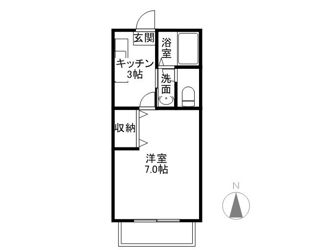 ナウ・ビラージュ(1K/2階)の間取り写真