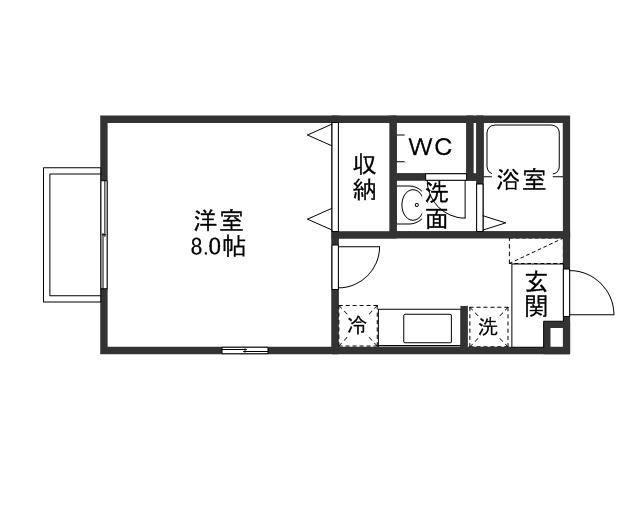 メゾン・マキノ(1K/2階)の間取り写真