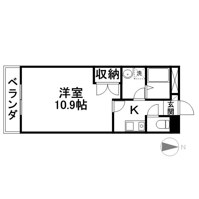 リベルテ北畝(1K/2階)の間取り写真