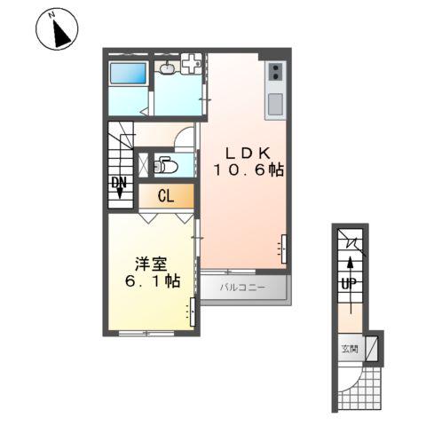 赤坂コート(1LDK/2階)の間取り写真