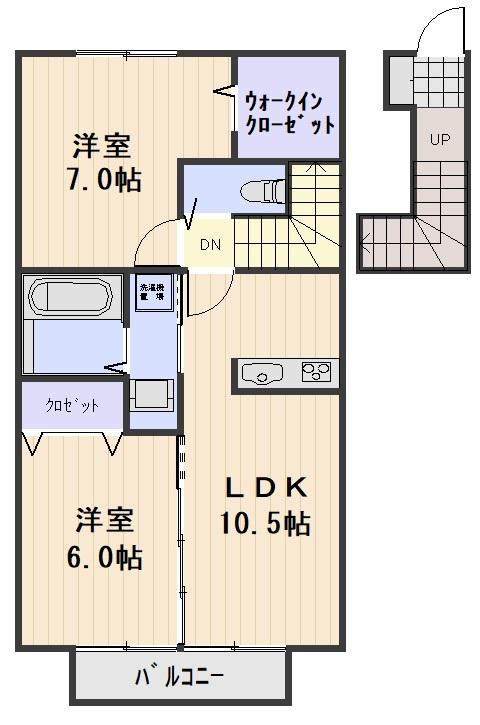 ビューラー百花(2LDK/2階)の間取り写真