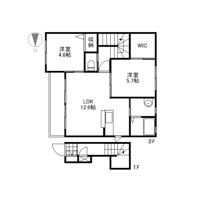 シャーメゾン・エレガンス壱番館(2LDK/2階)の間取り写真