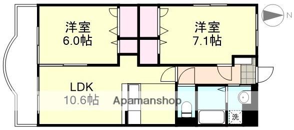 ラピス新倉敷駅前(2LDK/3階)の間取り写真