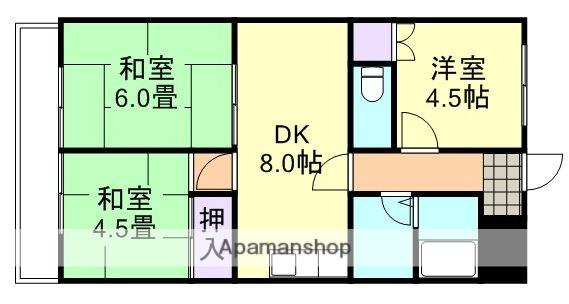 倉敷サンコーポ(3DK/1階)の間取り写真