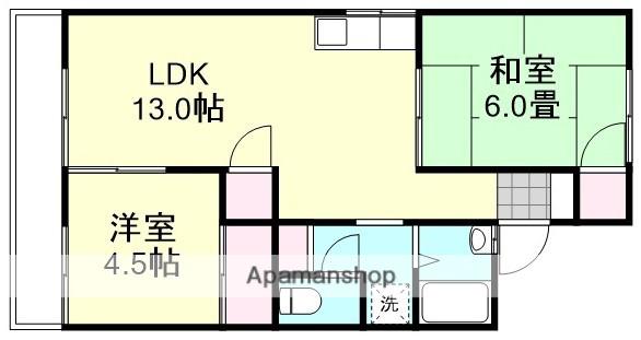 サンコーポ福島A棟(2LDK/2階)の間取り写真