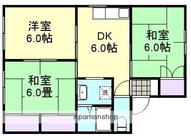 セジュール宮原B棟(3DK/1階)の間取り写真
