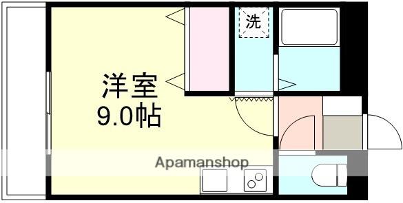 ウィステリアコート西中新田Ⅲ(ワンルーム/1階)の間取り写真