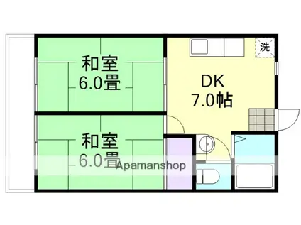プレアール老松町Ⅲ(2DK/4階)の間取り写真