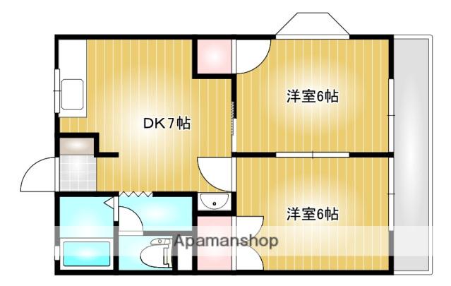 フレグランス中島(2DK/2階)の間取り写真