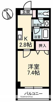 JRBハイツ倉敷(1K/5階)の間取り写真