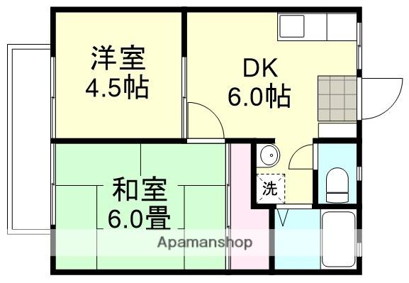 コーポ小河原(2DK/2階)の間取り写真