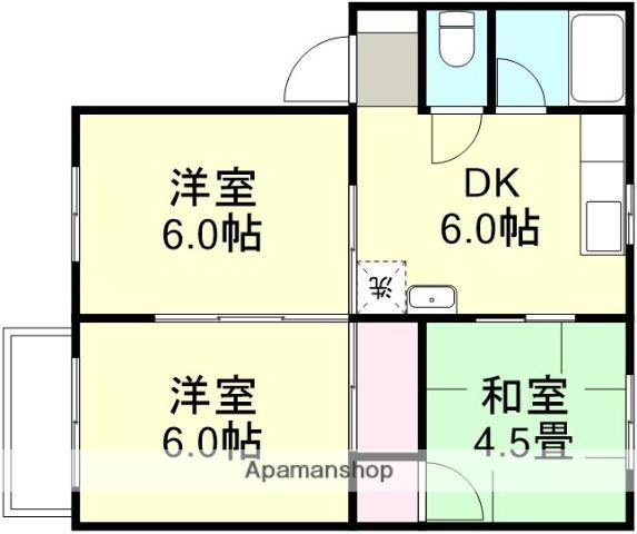カーサ寿(3DK/2階)の間取り写真