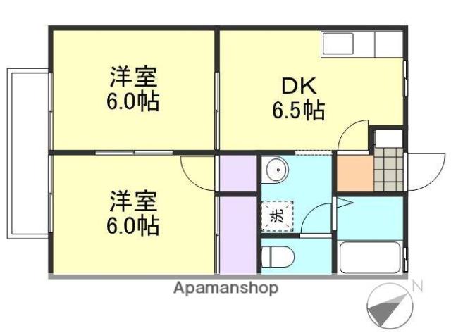 フィオーレ倉敷A棟(2DK/1階)の間取り写真