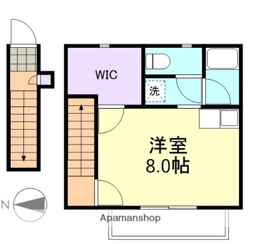 パルク大国(ワンルーム/2階)の間取り写真