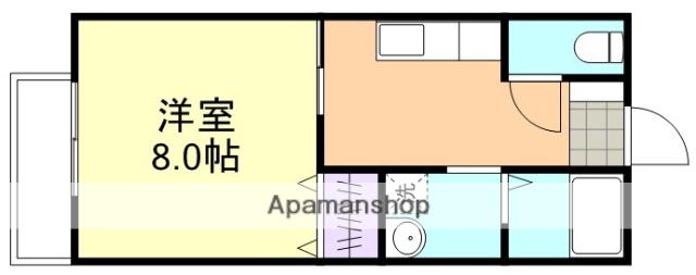 えとあシティC(1K/2階)の間取り写真