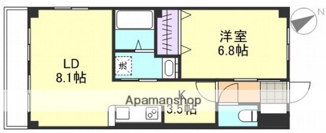 グローリー琴浦(1LDK/3階)の間取り写真