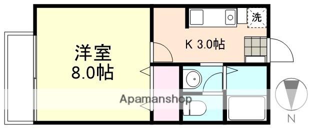 えとあタウンA棟(1K/1階)の間取り写真