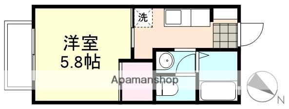 メゾンデラW C棟(1K/2階)の間取り写真