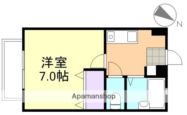 リビエール倉敷A棟(1K/2階)の間取り写真