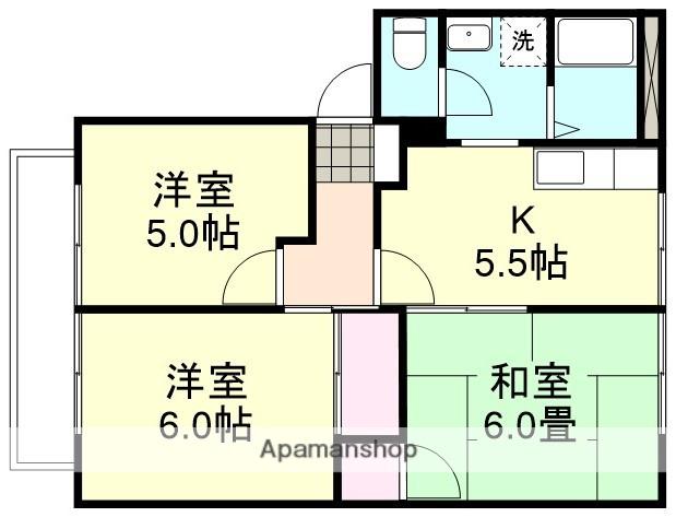 メゾンミールA棟(3K/2階)の間取り写真