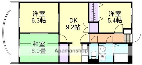 ファミーユK・A・YⅡ(3DK/3階)の間取り写真