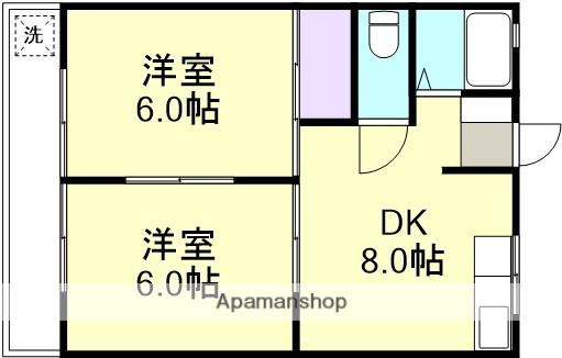 ハイツクレア(2DK/2階)の間取り写真