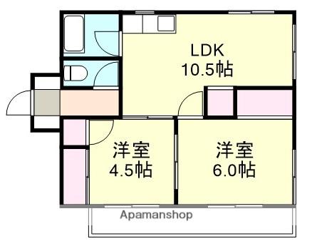 シエル神田(2LDK/3階)の間取り写真