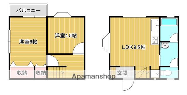 水島臨海鉄道 西富井駅 徒歩8分 2階建 築24年(2DK)の間取り写真