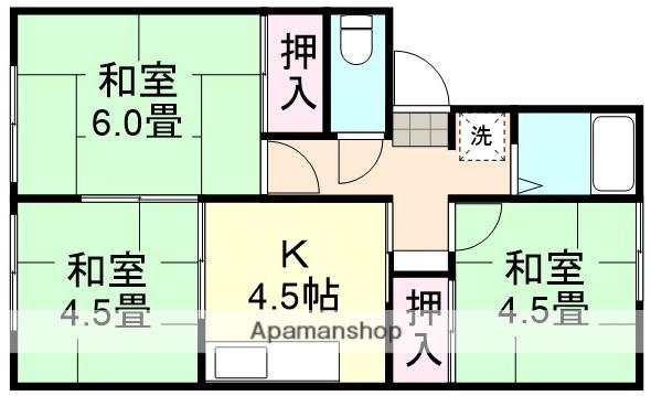 メゾンせとうちA棟(3K/1階)の間取り写真