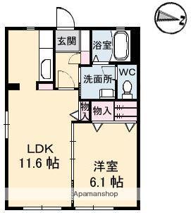 メゾン・エクランタンⅡ(1LDK/1階)の間取り写真