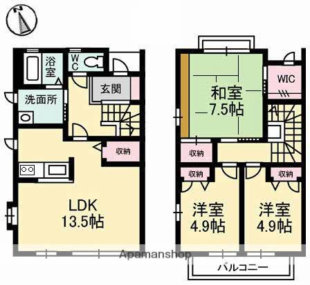 ニューサンホーム日吉E(3LDK/1階)の間取り写真