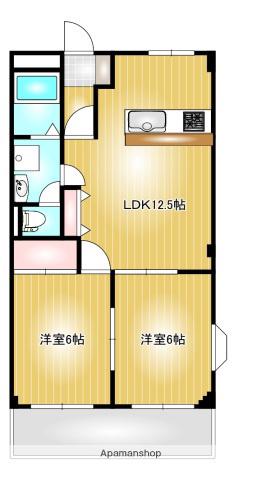 プレッソアール2(2LDK/2階)の間取り写真