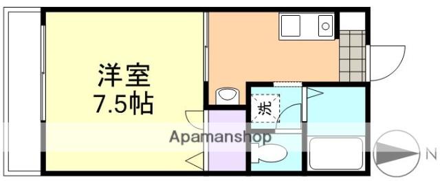 コロニーKB棟(1K/1階)の間取り写真