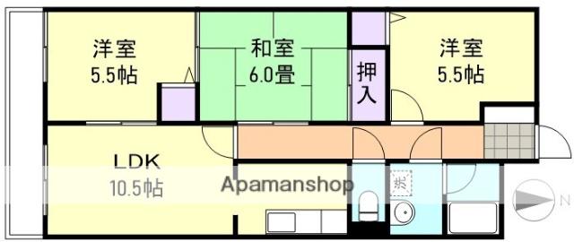 デューク白楽町 I(3LDK/1階)の間取り写真