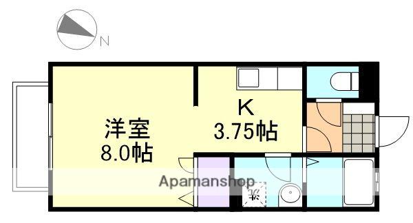 グリーンハウス(1K/2階)の間取り写真