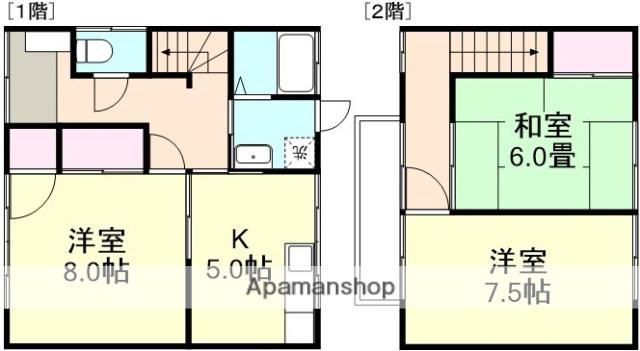 水島臨海鉄道 西富井駅 徒歩15分 2階建 築38年(3K)の間取り写真
