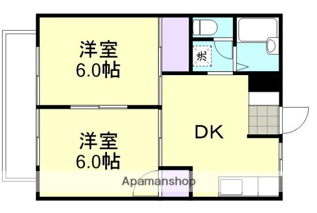シティハイツ都(2DK/2階)の間取り写真