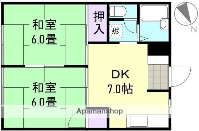 シティハイツ都(2DK/1階)の間取り写真