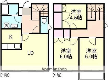 中庄コリーヌ西A棟(3LDK)の間取り写真