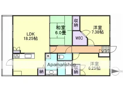 ビ・ウェル新倉敷ウエスト(3LDK/1階)の間取り写真