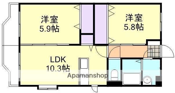 ラグゼール(2LDK/3階)の間取り写真