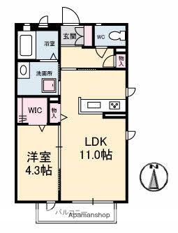 SAKURAⅡ(1LDK/1階)の間取り写真