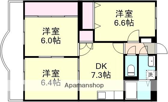 ラ・メゾン ジョワイユーズ(3DK/2階)の間取り写真