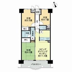 ライオンズマンション倉敷日ノ出町(3LDK/5階)の間取り写真