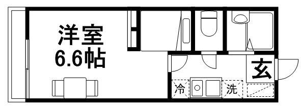 レオパレスサンフラワー中庄(1K/2階)の間取り写真
