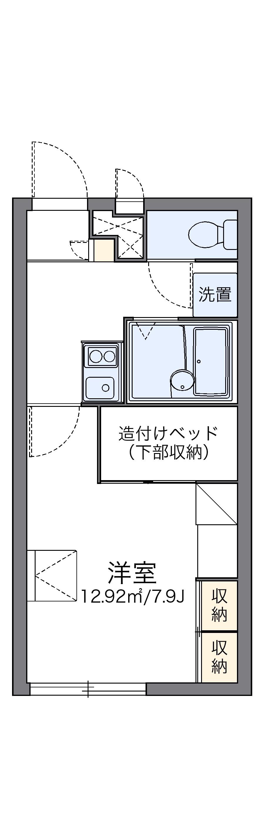 レオパレスコンフォール石橋D(1K/2階)の間取り写真