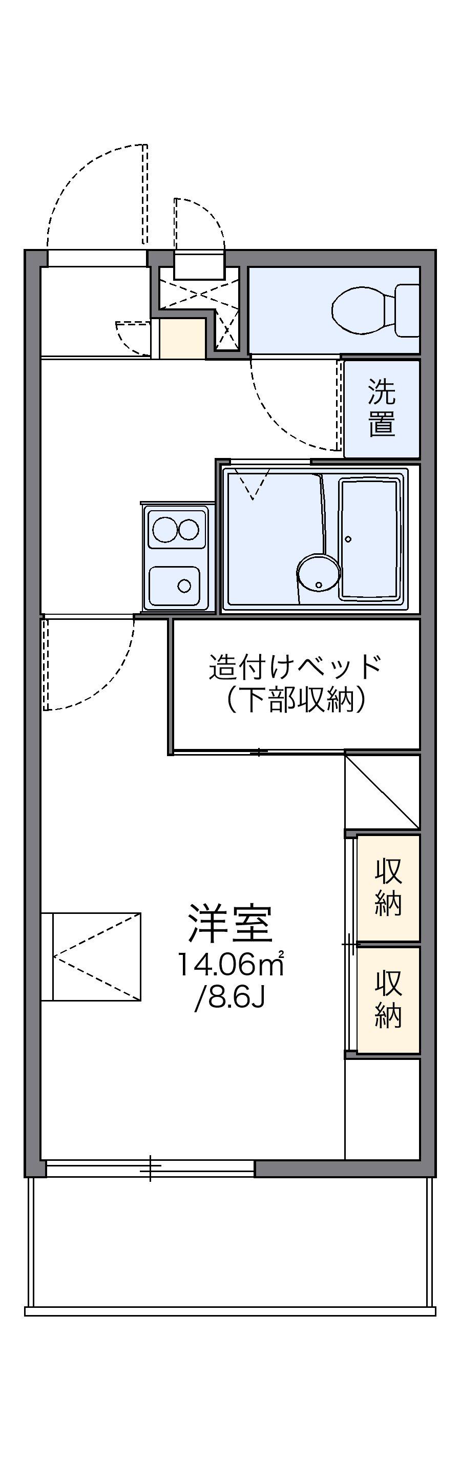 レオパレスコンフォール石橋A(1K/2階)の間取り写真